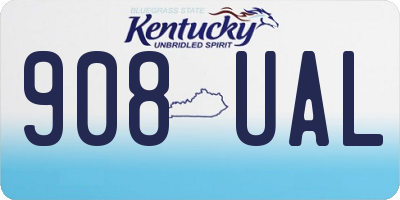 KY license plate 908UAL