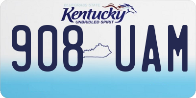 KY license plate 908UAM