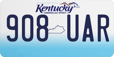 KY license plate 908UAR