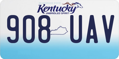 KY license plate 908UAV