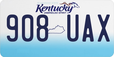 KY license plate 908UAX