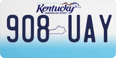 KY license plate 908UAY