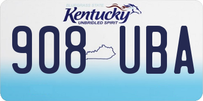 KY license plate 908UBA