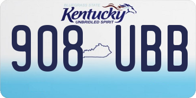 KY license plate 908UBB