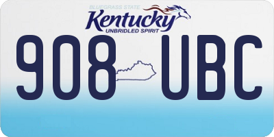 KY license plate 908UBC