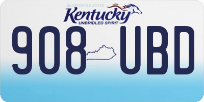 KY license plate 908UBD