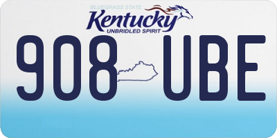 KY license plate 908UBE