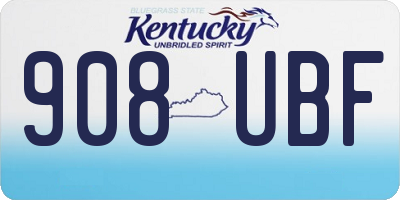 KY license plate 908UBF