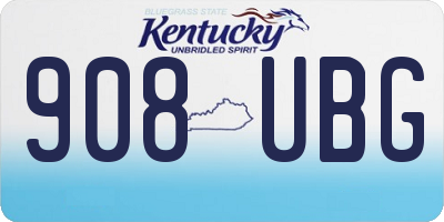 KY license plate 908UBG