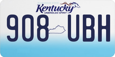 KY license plate 908UBH