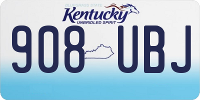 KY license plate 908UBJ
