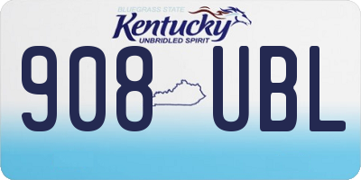 KY license plate 908UBL