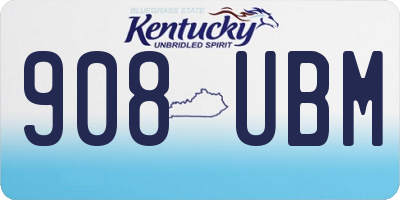 KY license plate 908UBM
