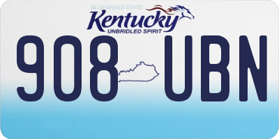 KY license plate 908UBN
