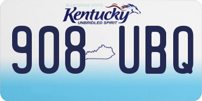 KY license plate 908UBQ