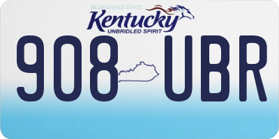 KY license plate 908UBR