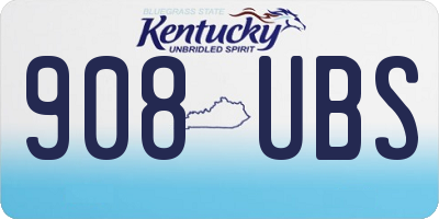 KY license plate 908UBS