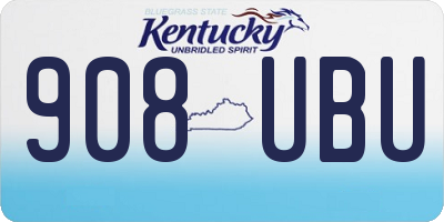 KY license plate 908UBU