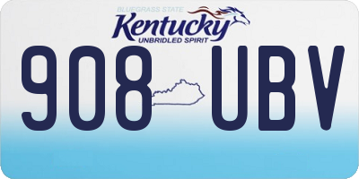 KY license plate 908UBV