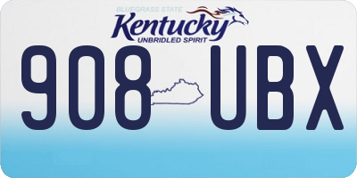 KY license plate 908UBX