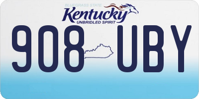 KY license plate 908UBY