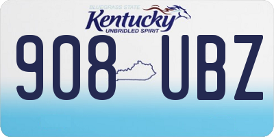 KY license plate 908UBZ