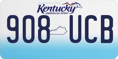 KY license plate 908UCB