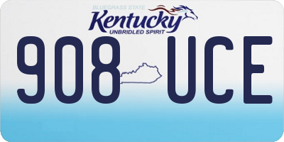 KY license plate 908UCE