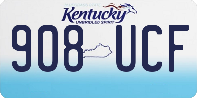 KY license plate 908UCF