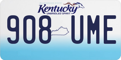 KY license plate 908UME