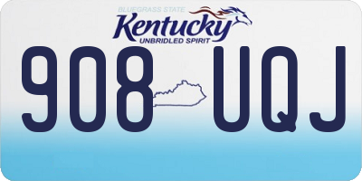 KY license plate 908UQJ