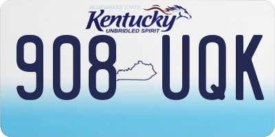 KY license plate 908UQK