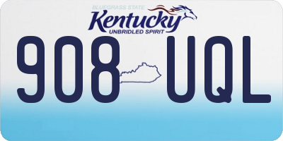KY license plate 908UQL