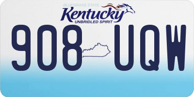 KY license plate 908UQW