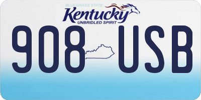 KY license plate 908USB