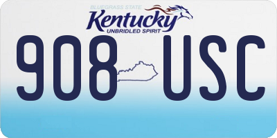 KY license plate 908USC