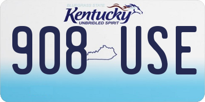 KY license plate 908USE