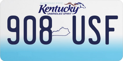KY license plate 908USF