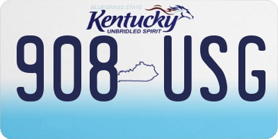 KY license plate 908USG