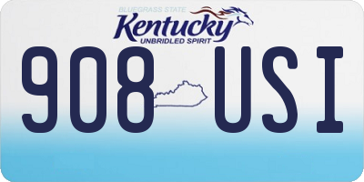 KY license plate 908USI