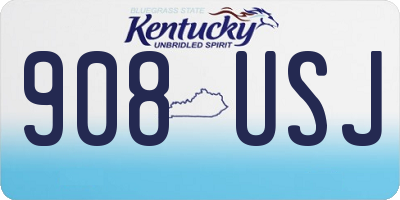 KY license plate 908USJ