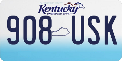 KY license plate 908USK
