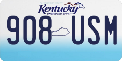 KY license plate 908USM
