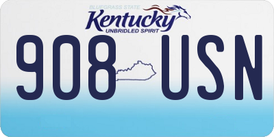 KY license plate 908USN