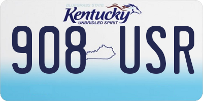 KY license plate 908USR