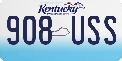KY license plate 908USS