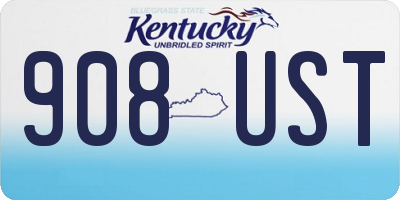 KY license plate 908UST