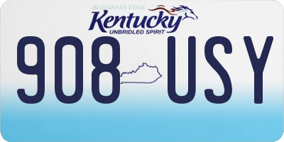 KY license plate 908USY
