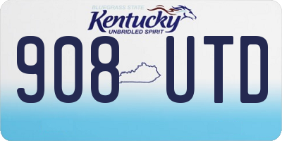 KY license plate 908UTD