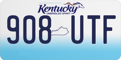KY license plate 908UTF
